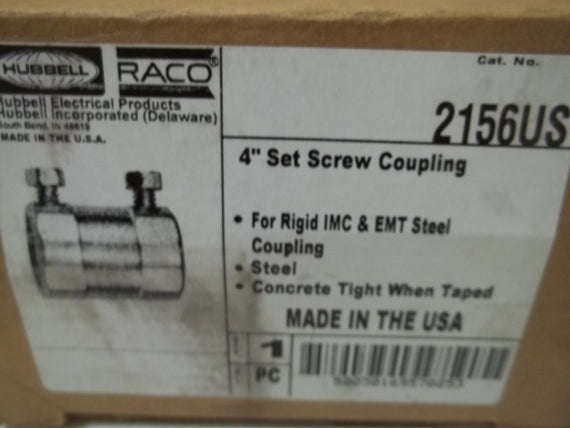 HUBBELL 2156US 4" SET SCREW COUPLING *NEW IN BOX*