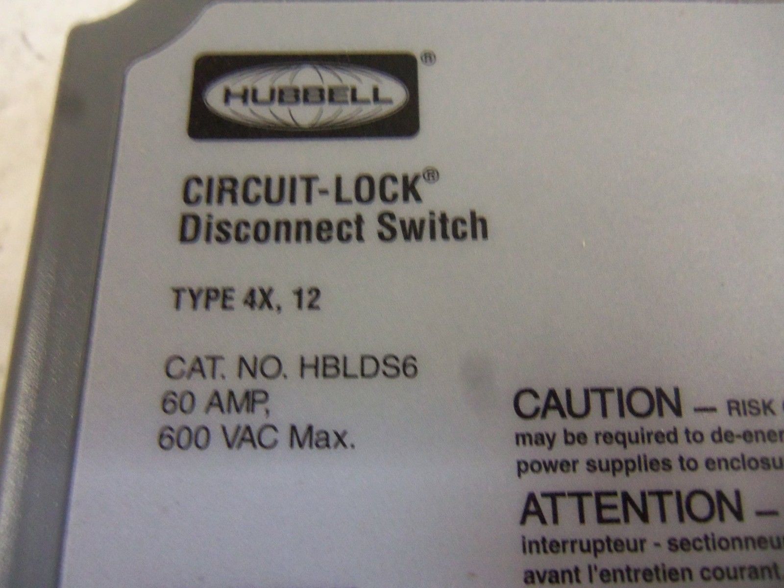 HUBBELL HBLD56 DISCONNECT SWITCH NSMP