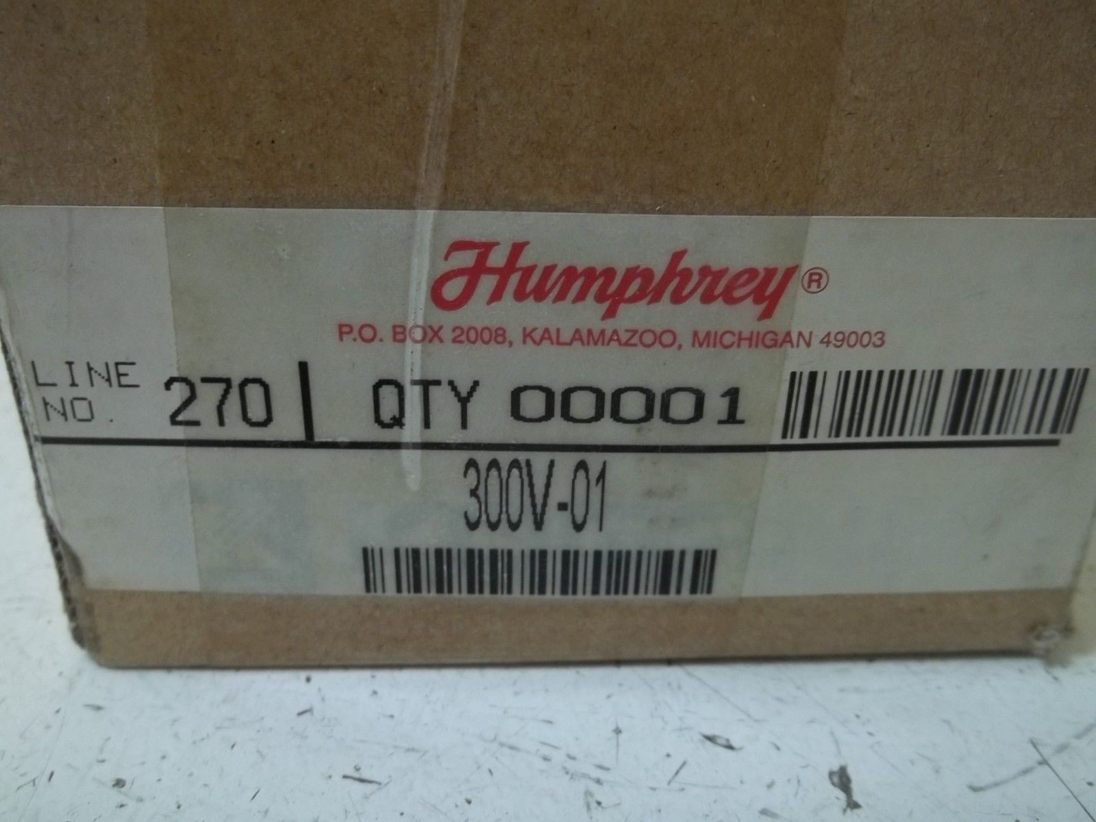HUMPHREY 300V-01 MANUAL AIR EXHAUST VALVE NSMP
