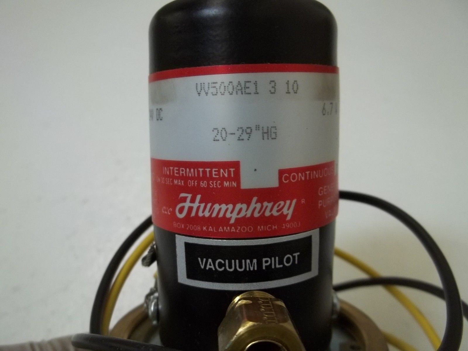 HUMPHREY VV500AE1 3 10 VACUUM PILOT UNMP