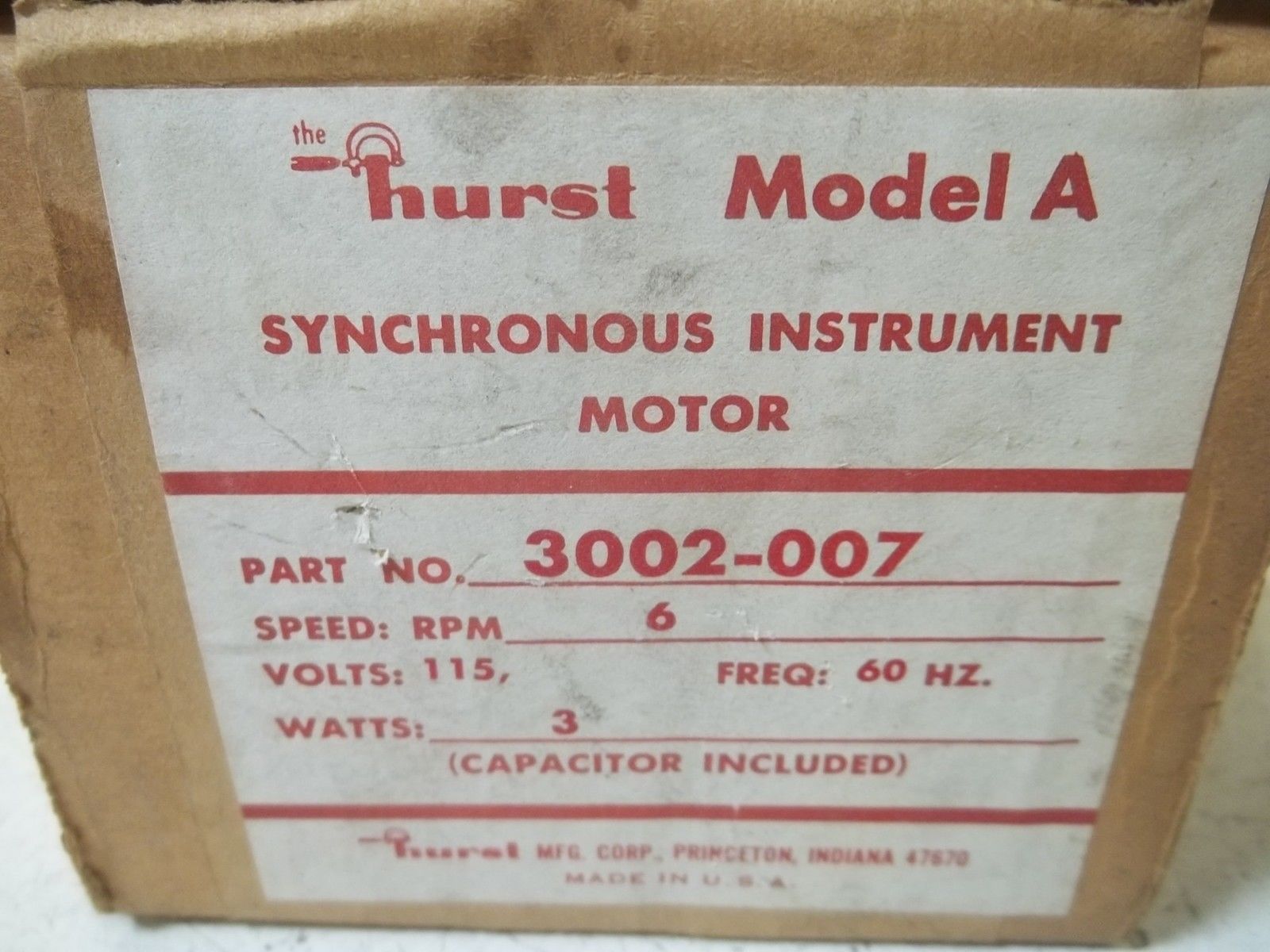 HURST 3002-007 SYNCHRONOUS INSTRUMENT MOTORUNMP