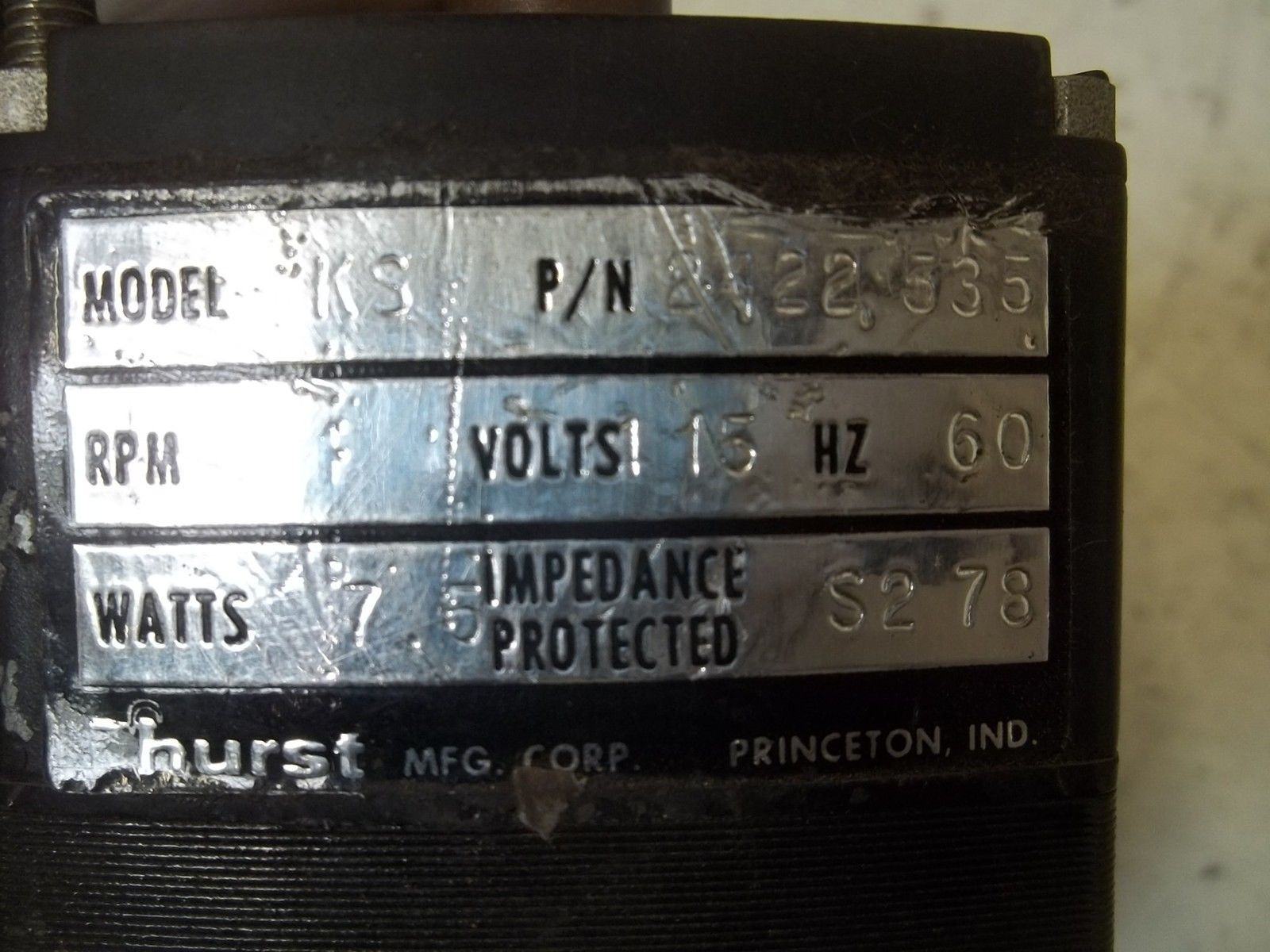 HURST KS2422535 INDUCTION MOTORS UNMP