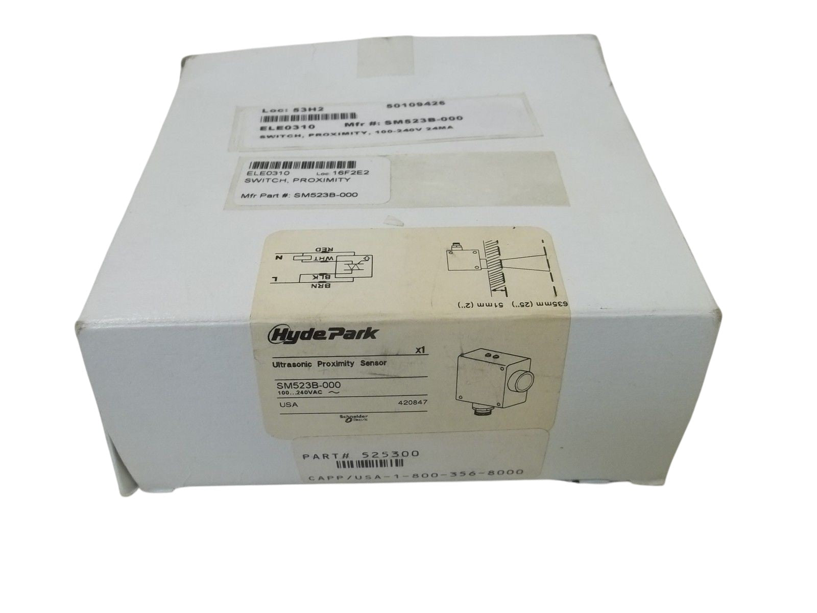 HYDEPARK SM523B-000 ULTRASONIC PROXIMITY SENSOR NSMP