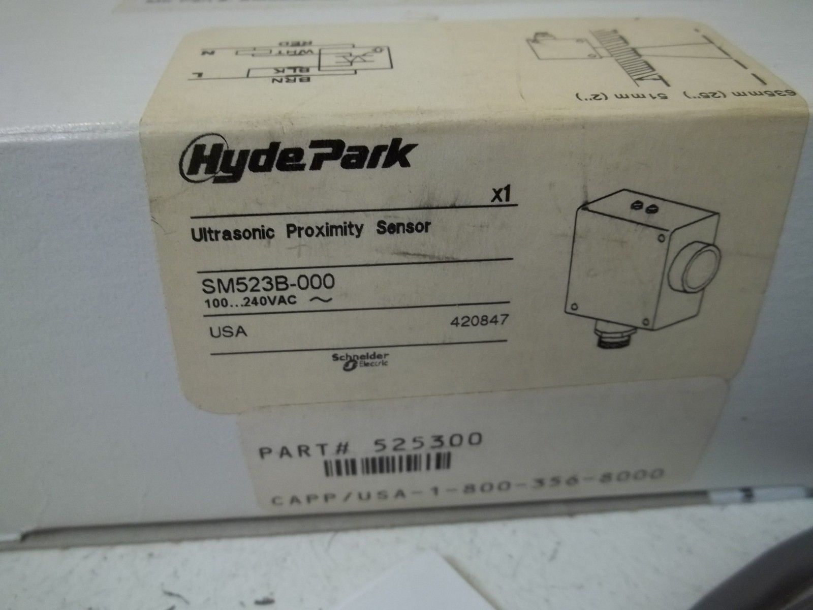 HYDEPARK SM523B-000 ULTRASONIC PROXIMITY SENSOR NSMP