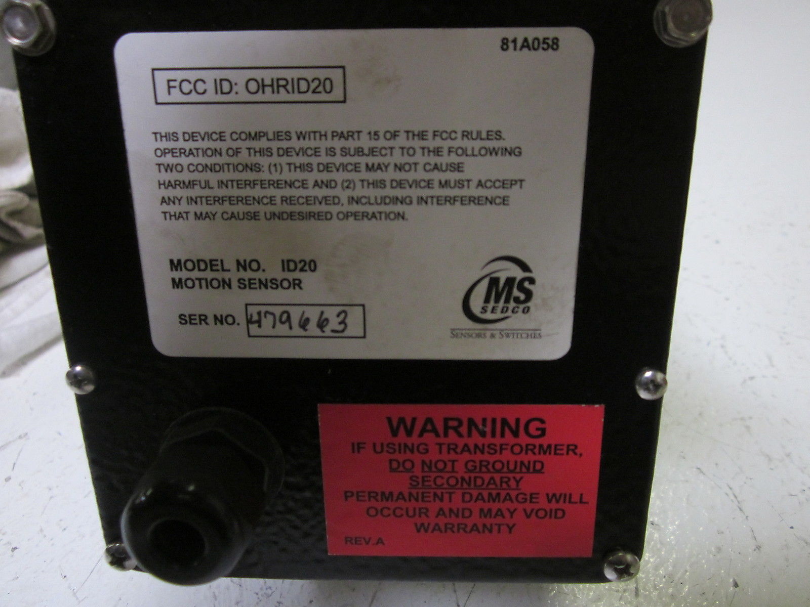 ID20 MOTION SENSOR UNMP