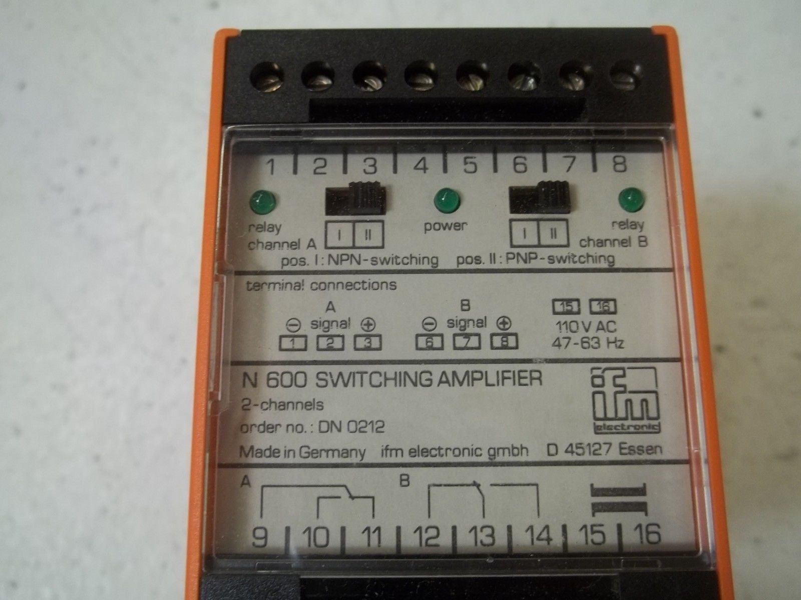IFM N600 AMPLIFIER DIN MOUONT UNMP