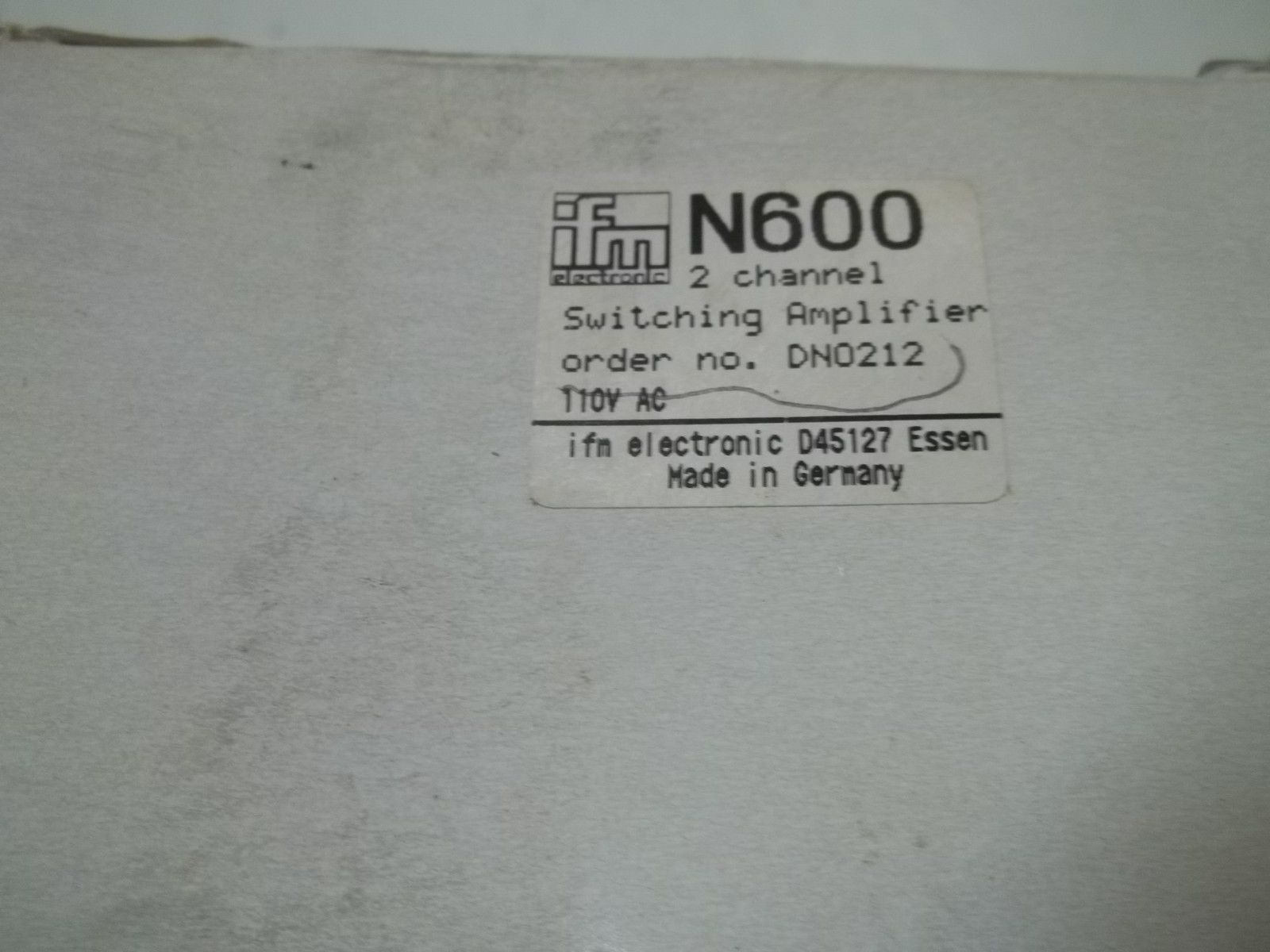 IFM N600 AMPLIFIER DIN MOUONT UNMP