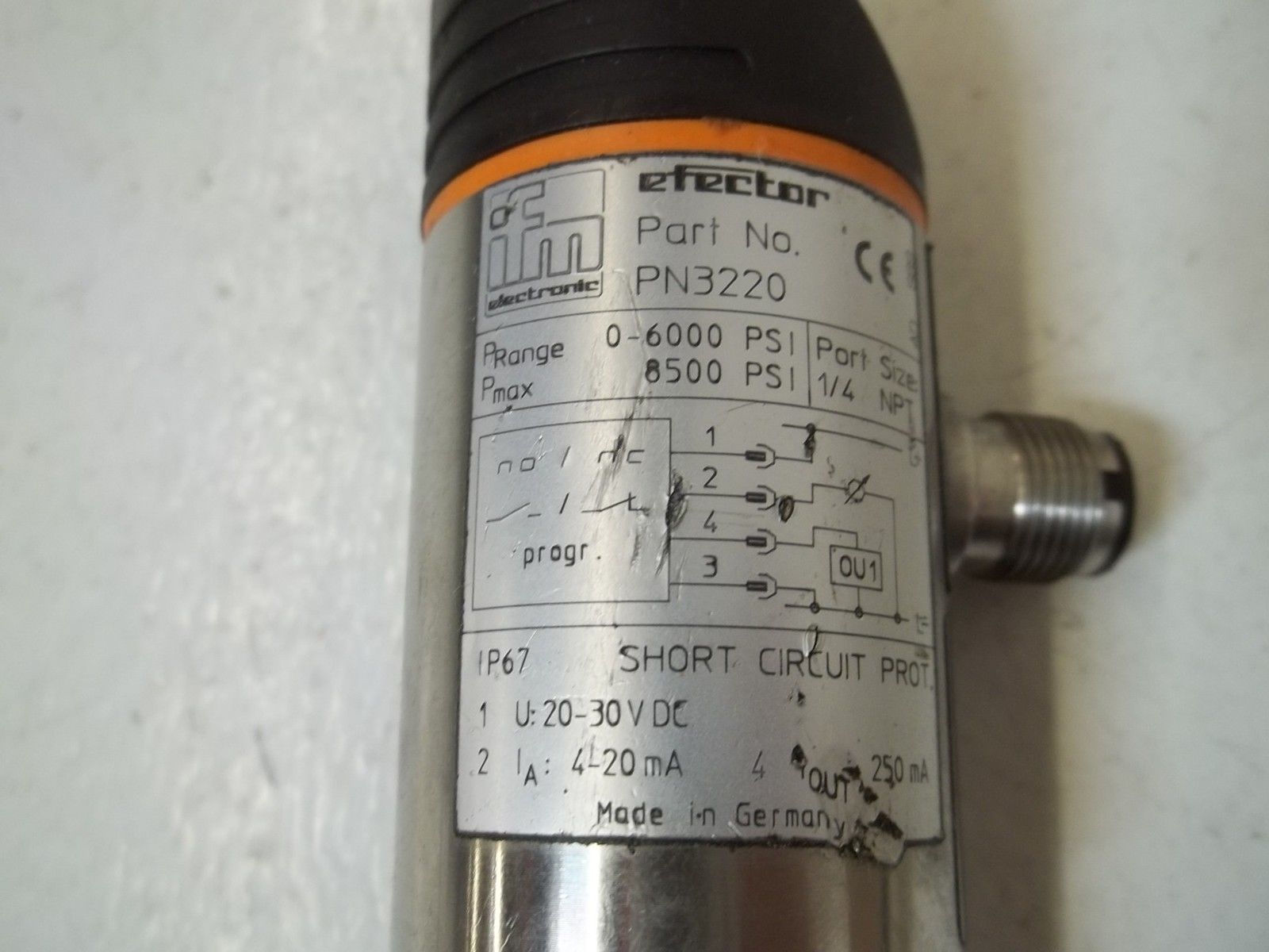 IFM PN3220 PRESSURE SENSOR UNMP