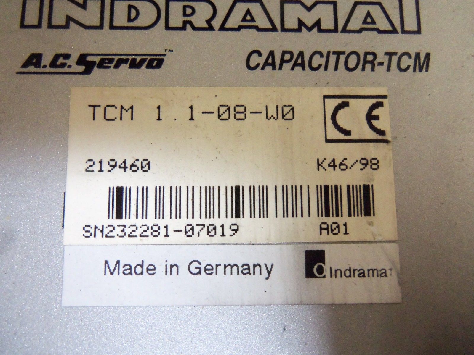 INDRAMAT TCM1.1-08-W0 SERVO DRIVE NSNP