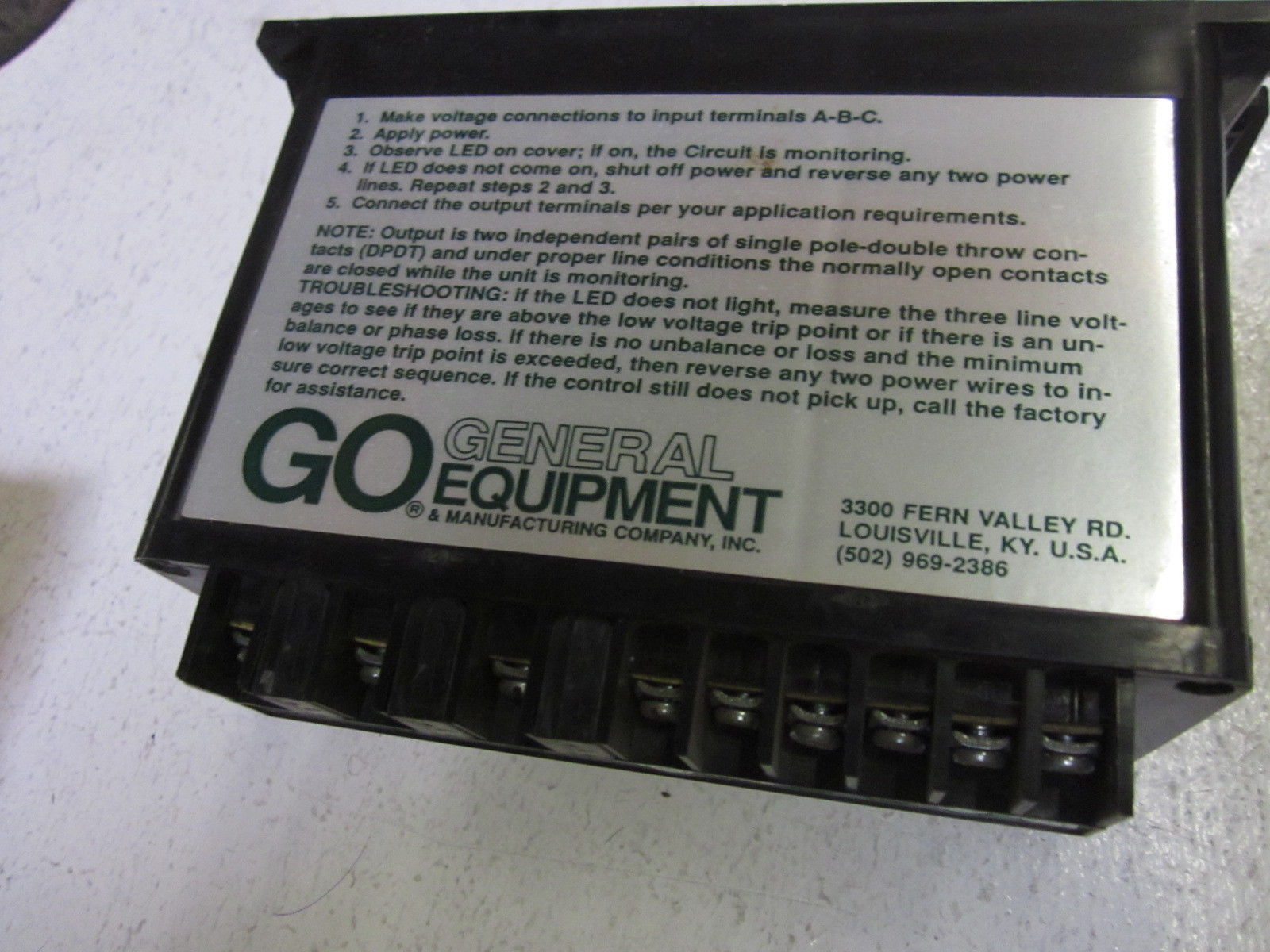 CONTROL EQUIPMENT 52-46011-00 15A 120VAC UNMP