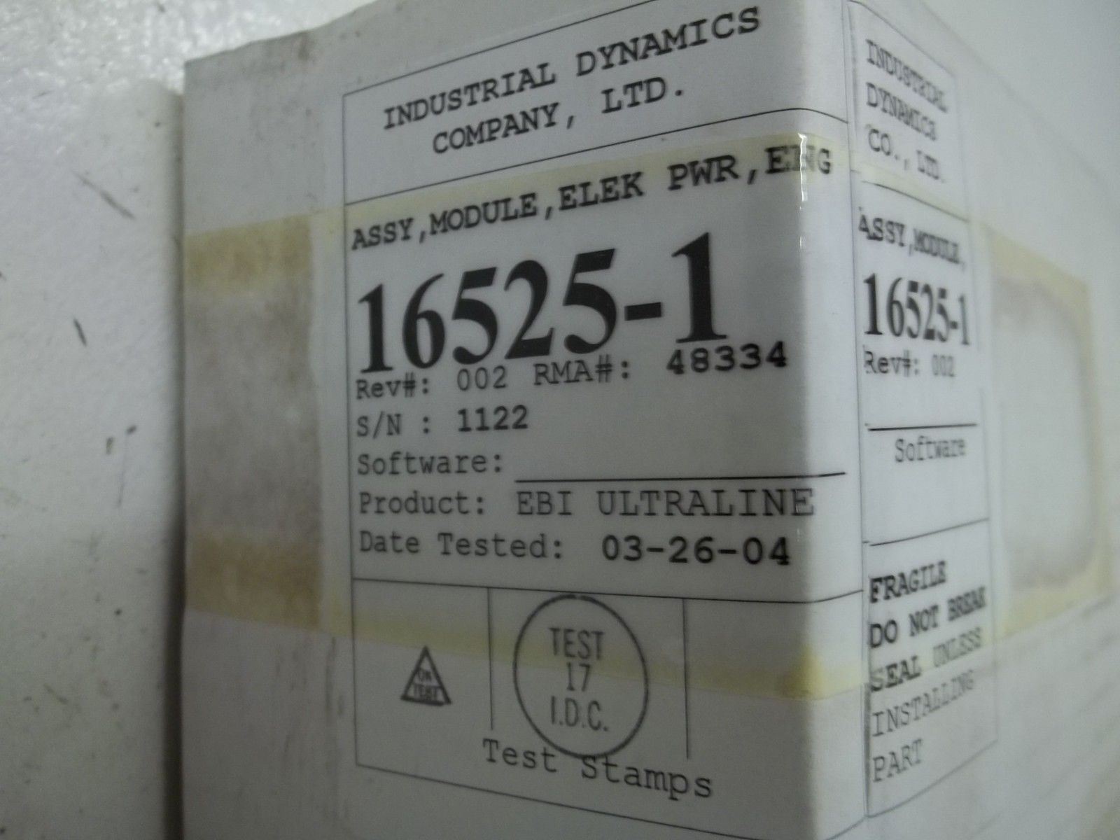 DYNAMICS COMPANY 16525-1 UNMP