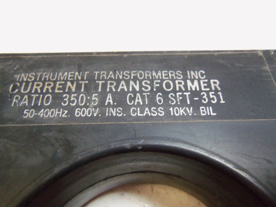 INSTRUMENT TRANSFORMERS 6SFT-351 CURRENT TRANSFORMER *USED*