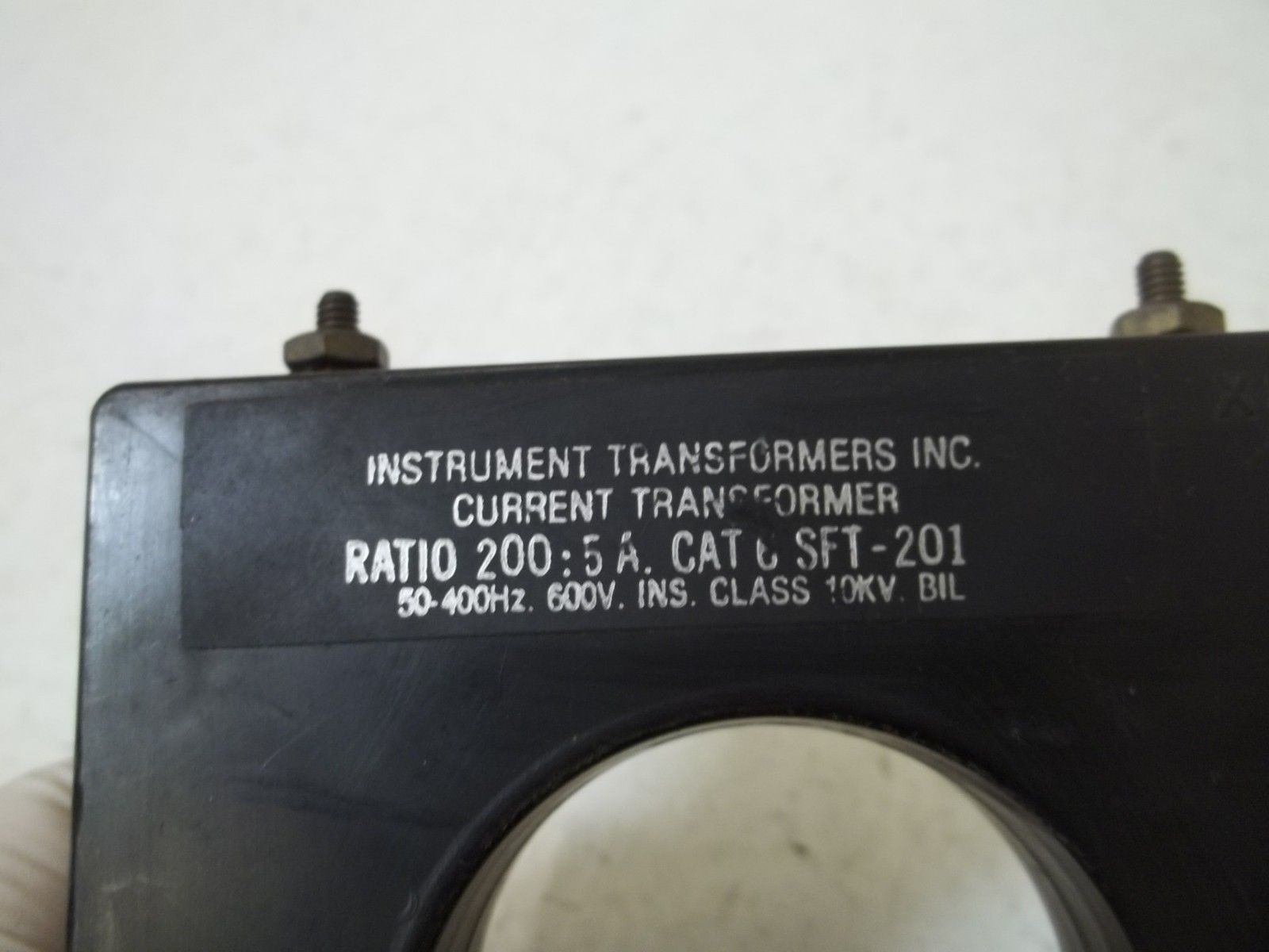 INSTRUMENT TRANSFORMER INC. 6ST-201 CURRENT TRANSFORMER  UNMP