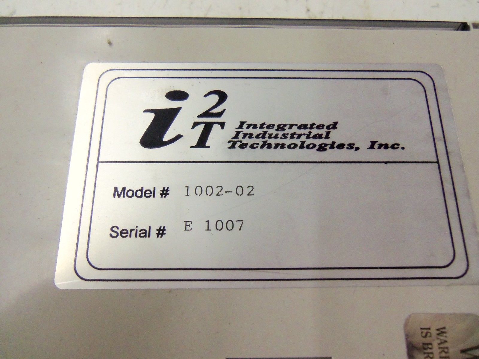 INTEGRATED TECHNOLOGIES 1002-02 UNMP
