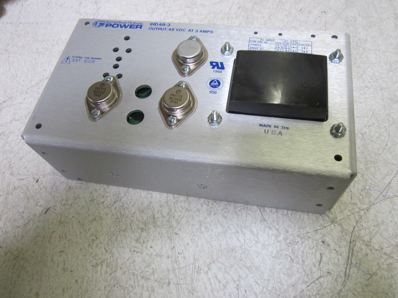 INTERNATIONAL POWER IHD48-3 POWER SUPPLY 48VDC NSMP