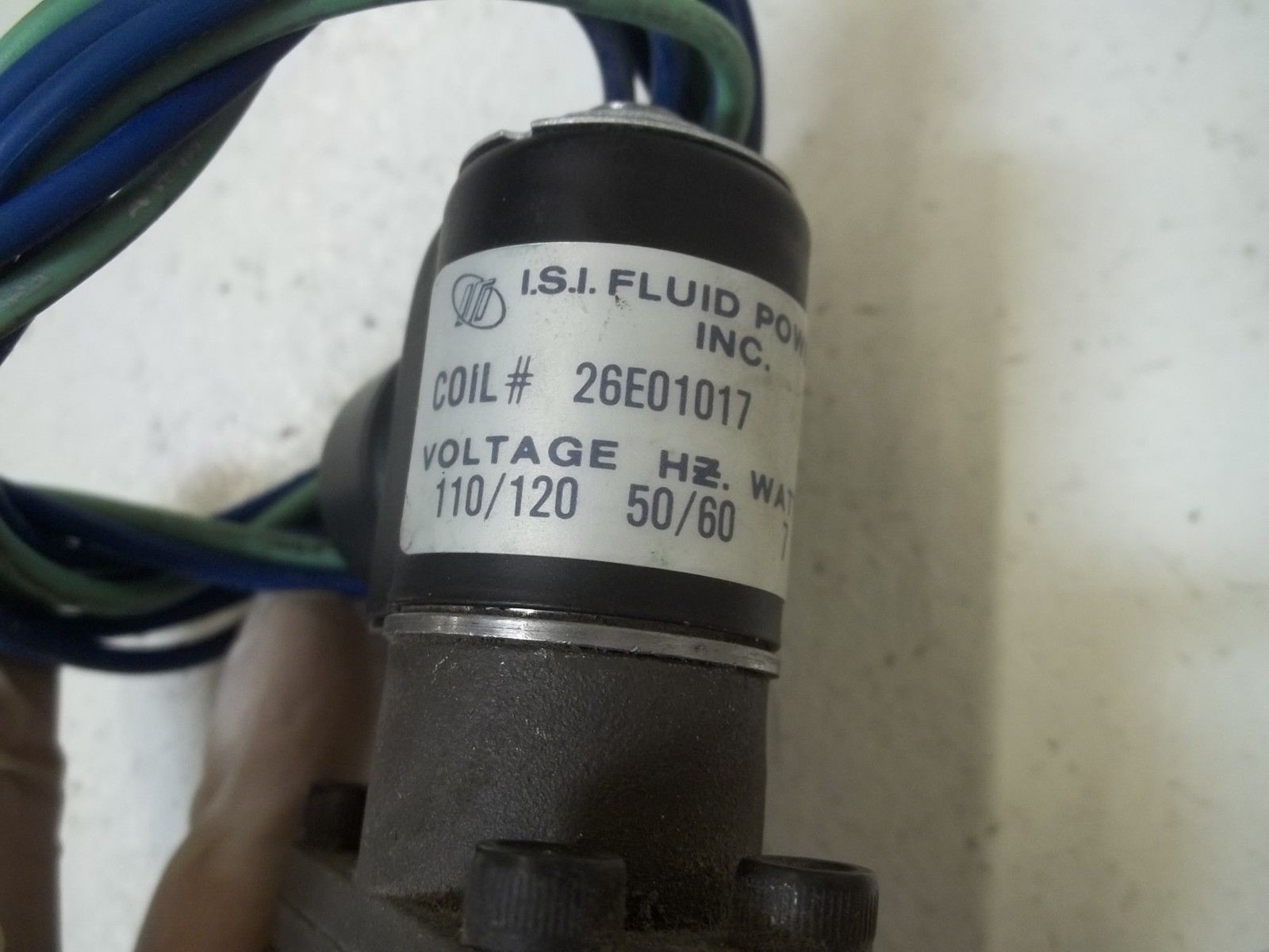 I.S.I. FLUID POWER INC. 375-02-087-65XQ VALVE 30 TO150 PSI UNMP