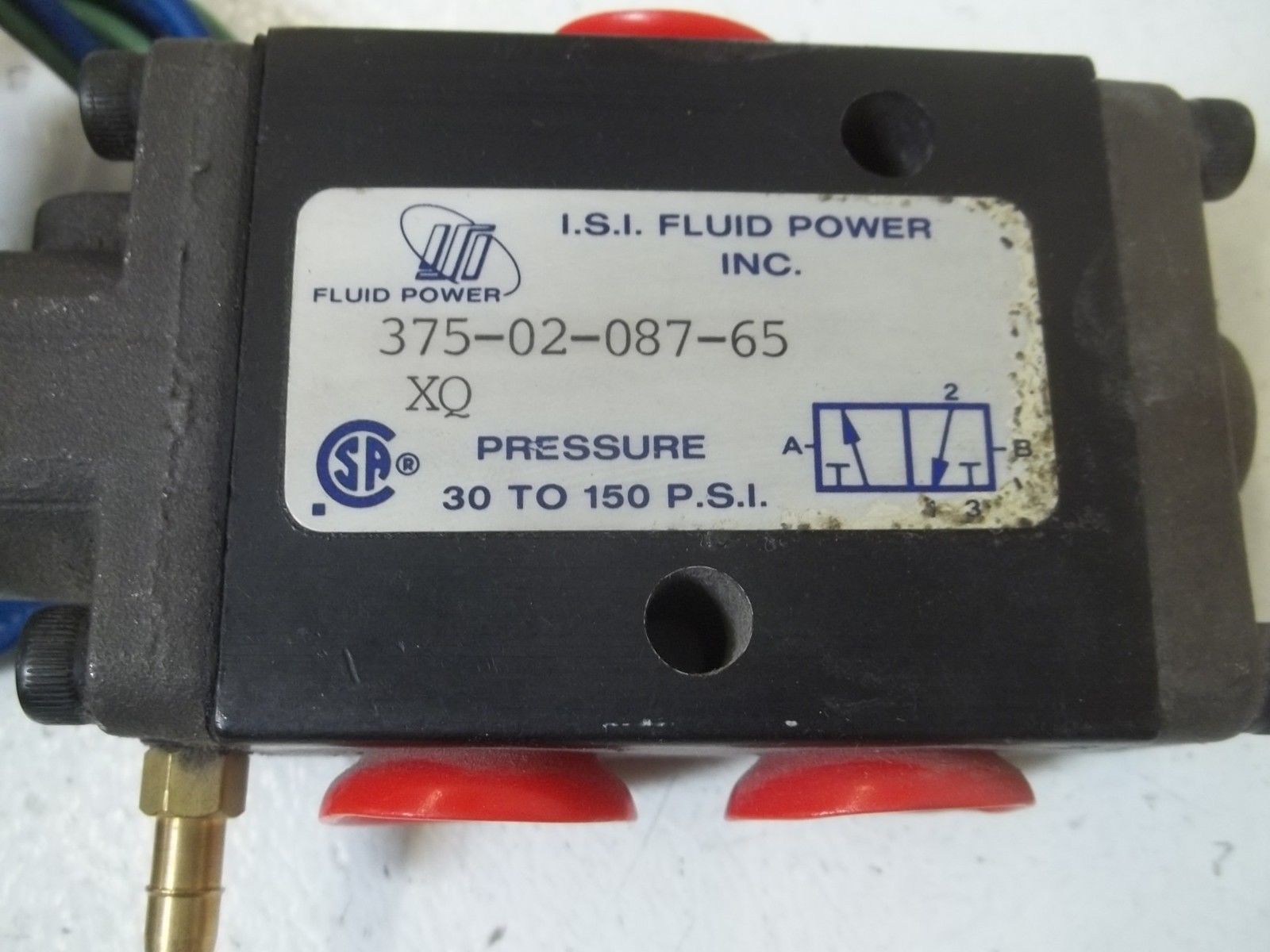 I.S.I. FLUID POWER INC. 375-02-087-65XQ VALVE 30 TO150 PSI UNMP