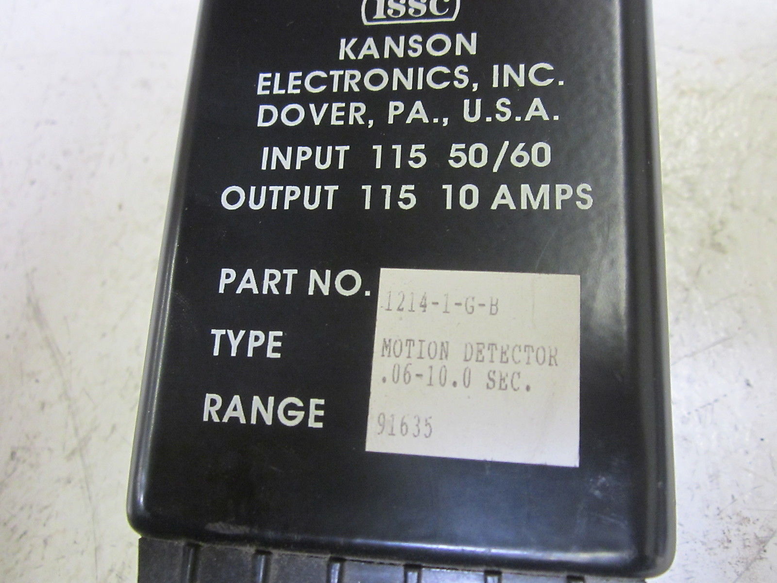 ISSC 1214-1-G-B MOTION DETECTOR CONTROL .06-10 SEC UNMP