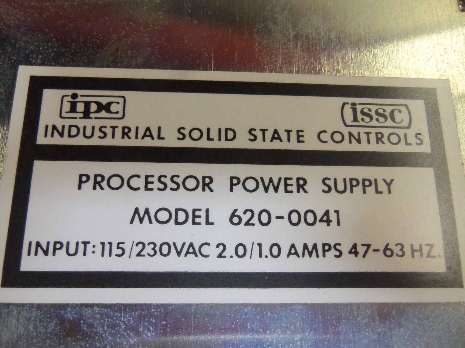 ISSC 620-0041 115/230VAC 2.0/1.0A UNMP
