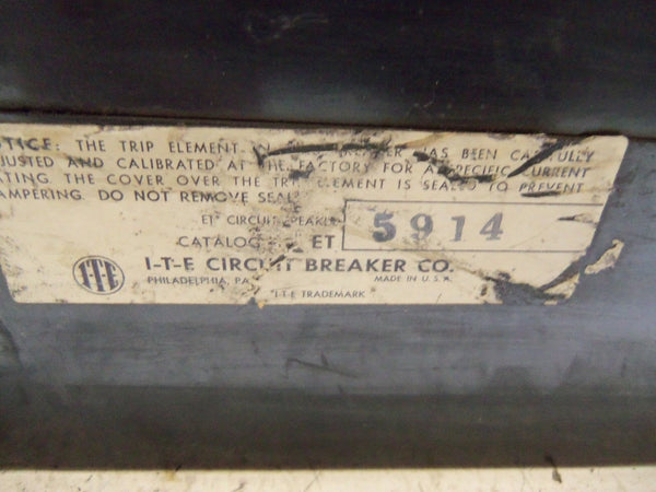 ITE ET5914 CIRCUIT BREAKER UNMP