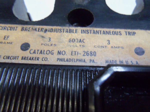 ITE ETI-2680 CIRCUIT BREAKER UNMP