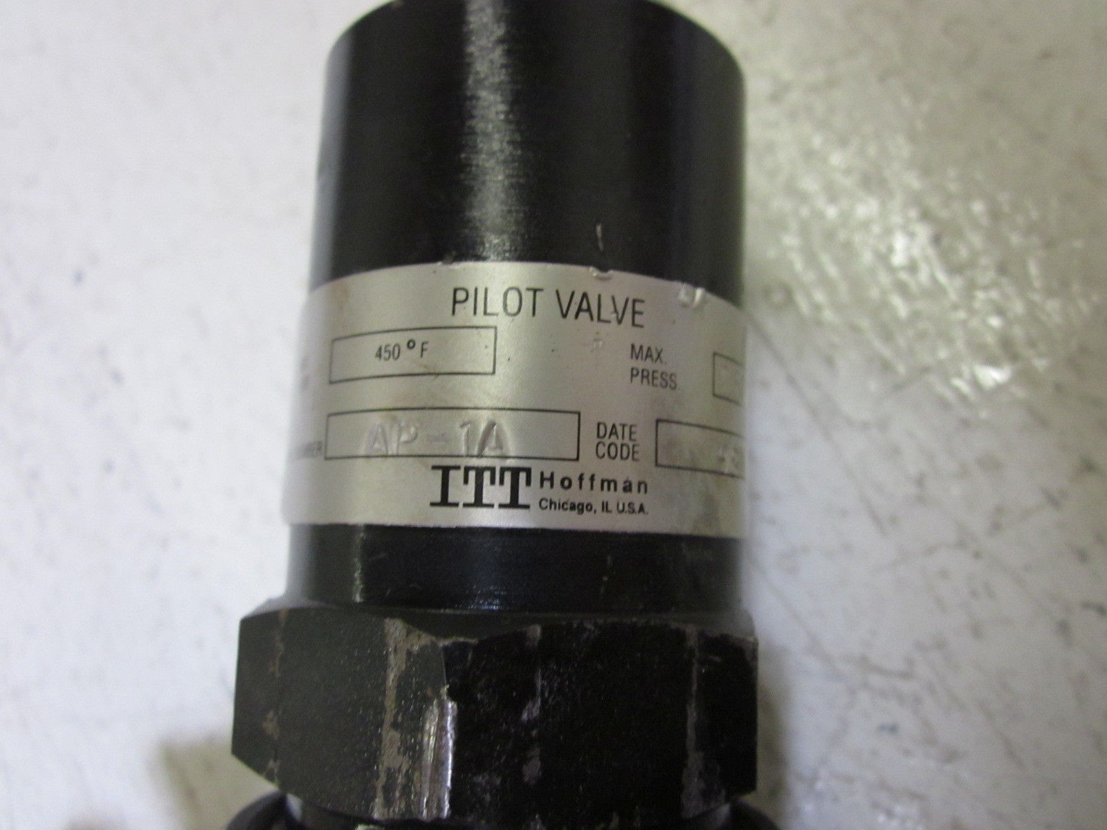 ITT HOFFMAN AP-1A PILOT VALVE *USED*