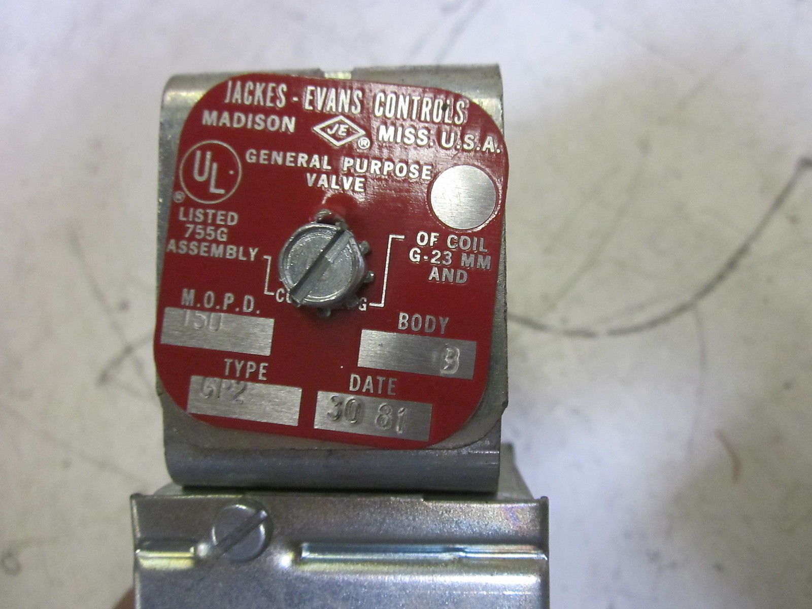 JACKES-EVANS CONTROLS GP2 SOLENOID VALVE 5/16" 1/4" 2.2GPM 5PSI NSMP