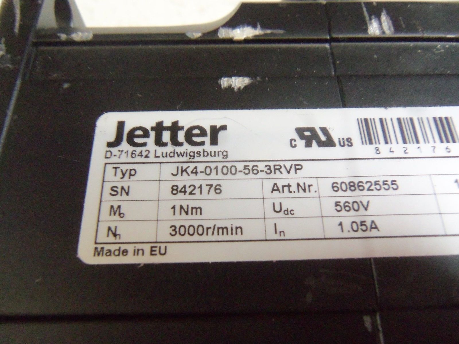 JETTER JK4-0100-56-3RVP UNMP