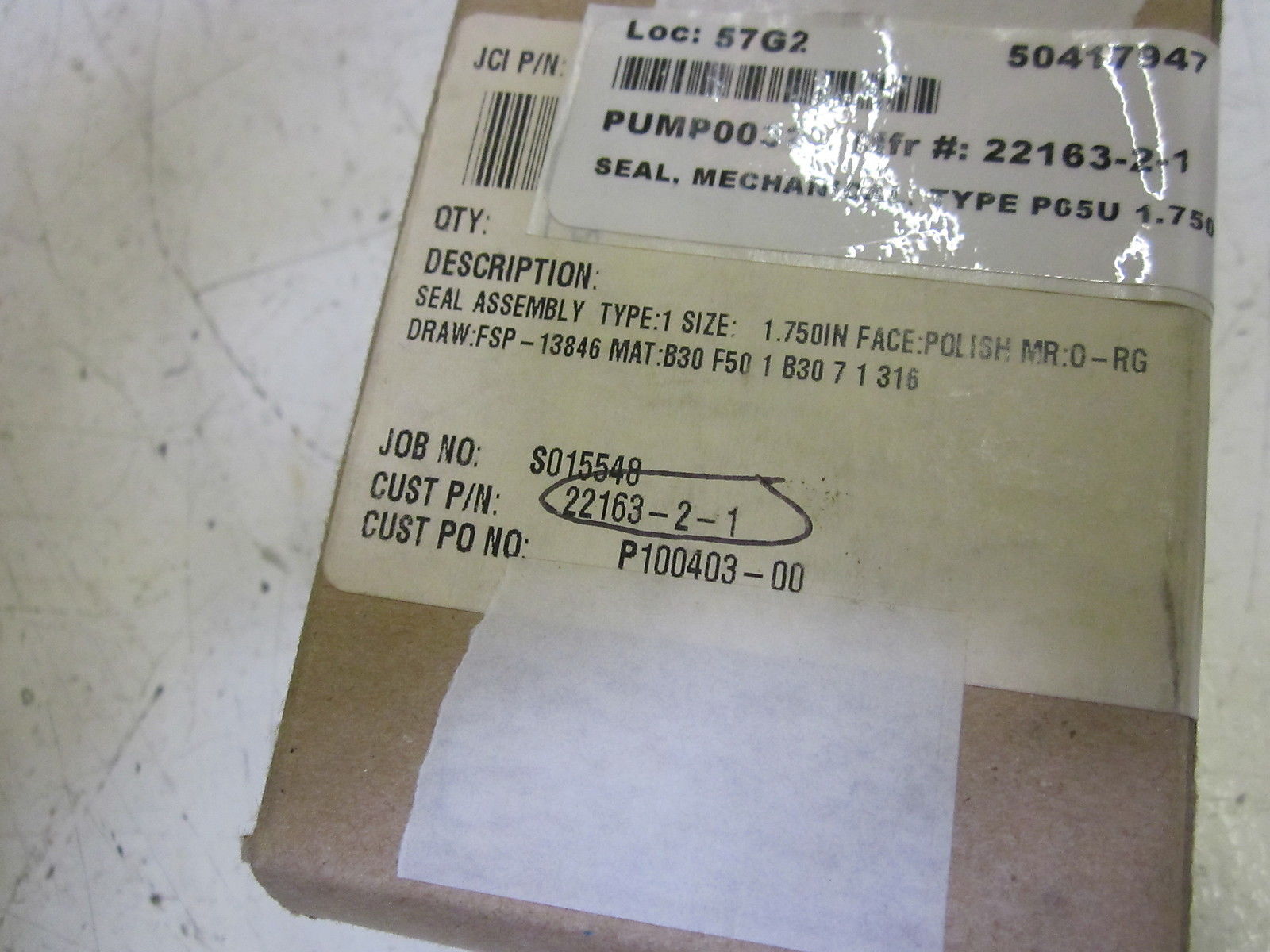 JOHN CRANE 22163-2-1 SEAL NSMP