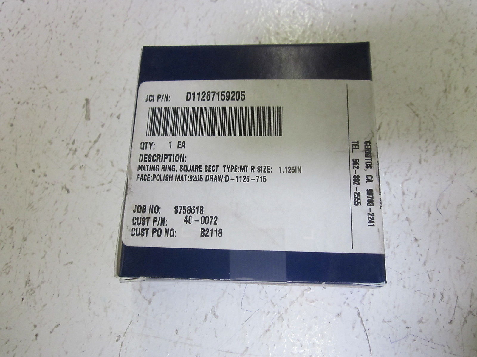JOHN CRANE D11267159205 RING 1.125 " NSMP