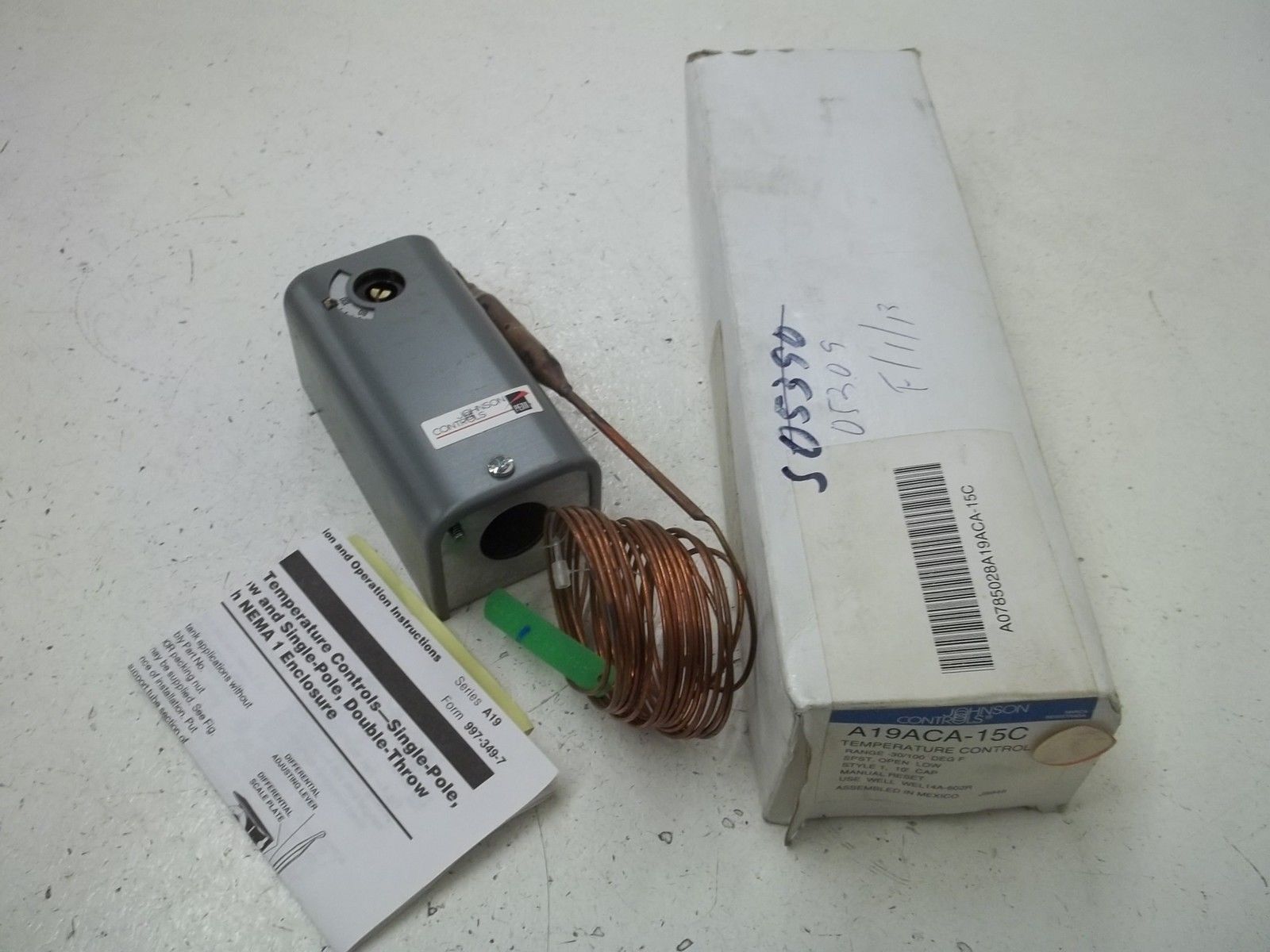 JOHNSON CONTROLS A19ACA-15C TEMPERATURE CONTROLUNMP