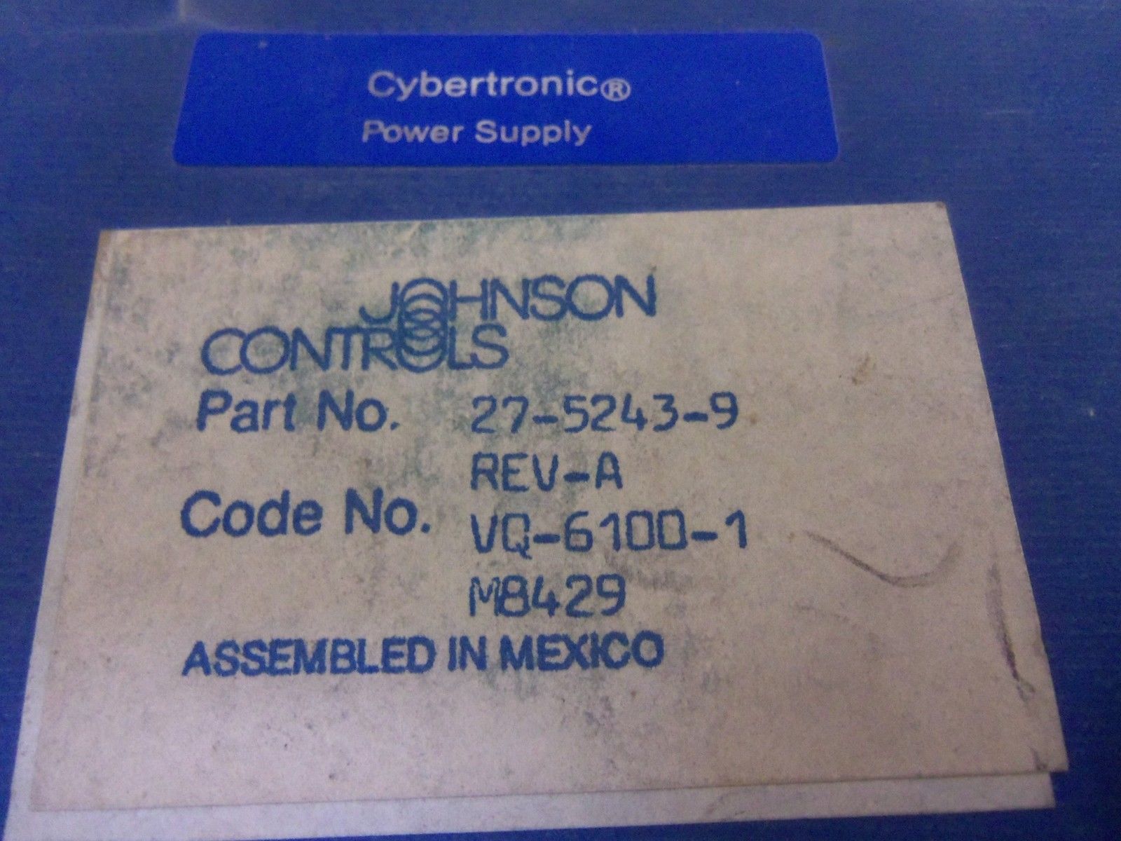 JOHNSON CONTROLS 27-5243-9 POWER SUPPLY NSMP
