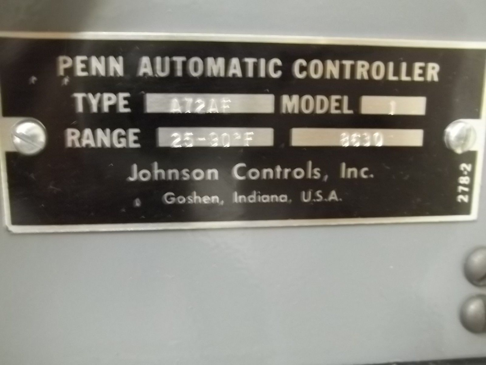 JOHNSON CONTROLS A72AE-1 COOLING TOWER UNMP