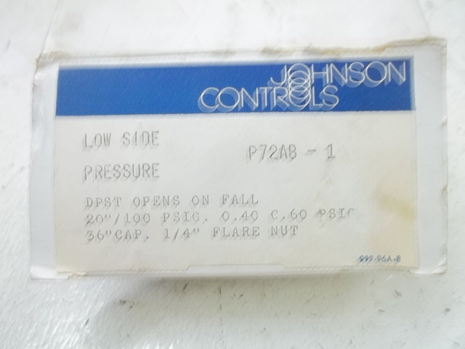 JOHNSON CONTROLS P72AB-1 PRESSURE UNMP