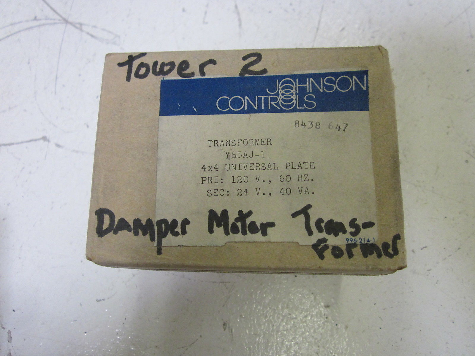 JOHNSON CONTROLS Y65AJ-1 CURRENT TRANSFORMER 120V  *NEW IN BOX*