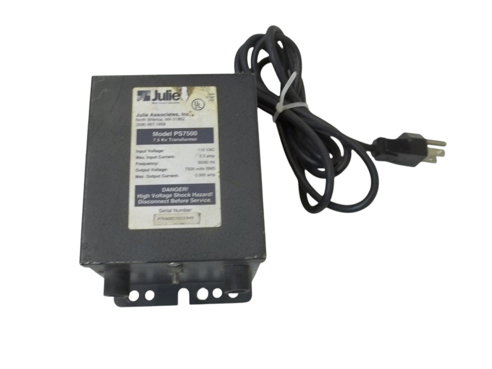 JULIE ASSOCIATES, INC. PS7500 TRANSFORMER UNMP