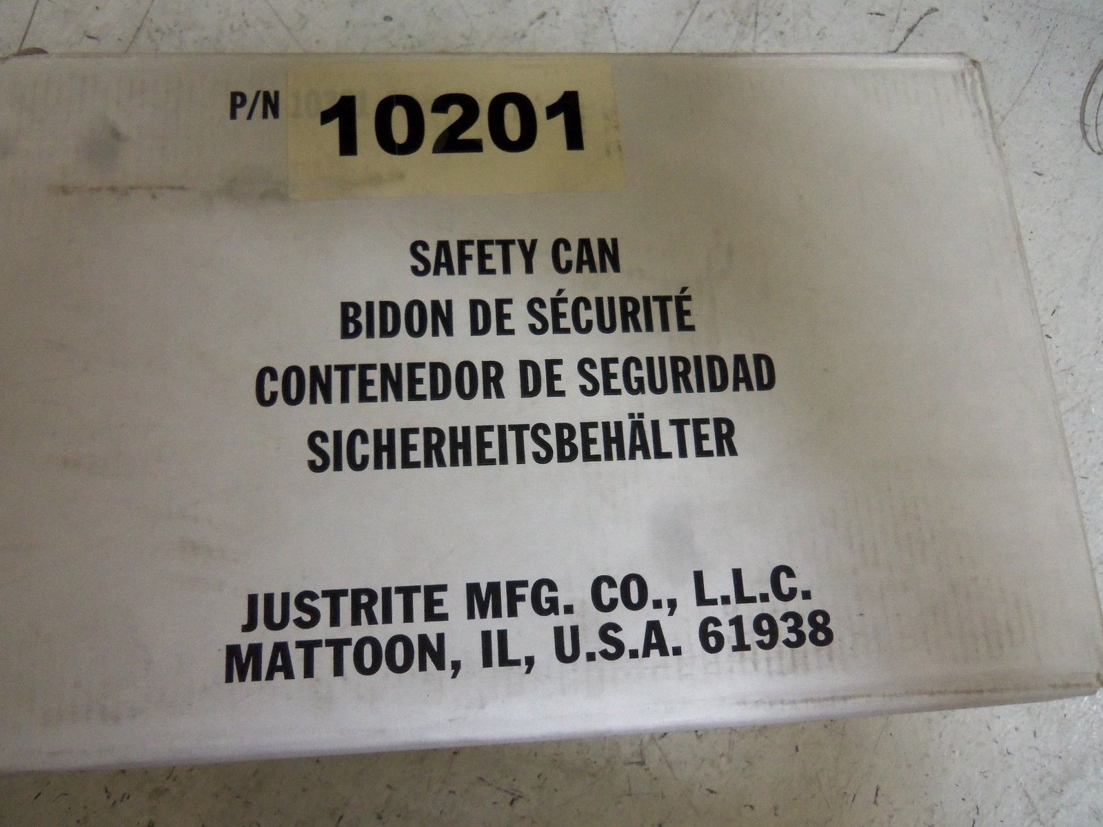 JUSTRITE 10201 SAFETY CAN NSMP
