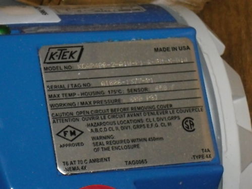 K-TEK LEVEL SWITCH KCAP400-2-A1W-P1-R-FM-X-014 NSMP