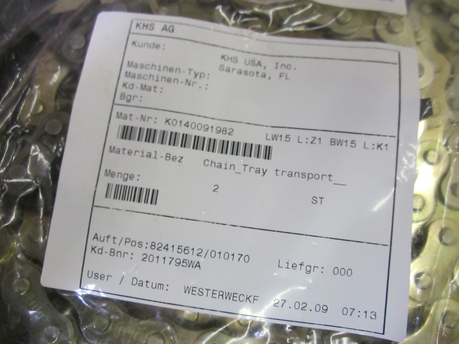 K0140091982 CHAIN  NSMP