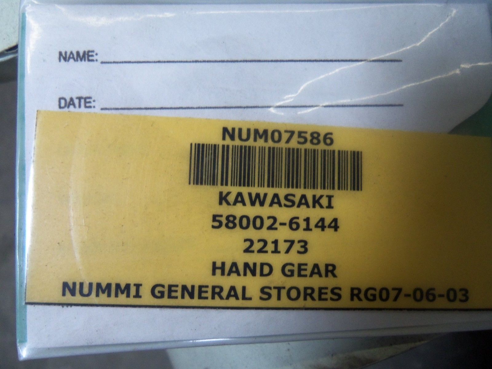 KAWASAKI 58002-6144 HAND GEAR UNMP