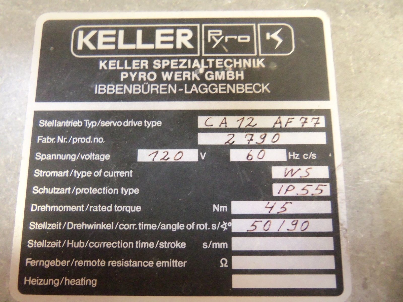 KELLER CA12AF77 UNMP
