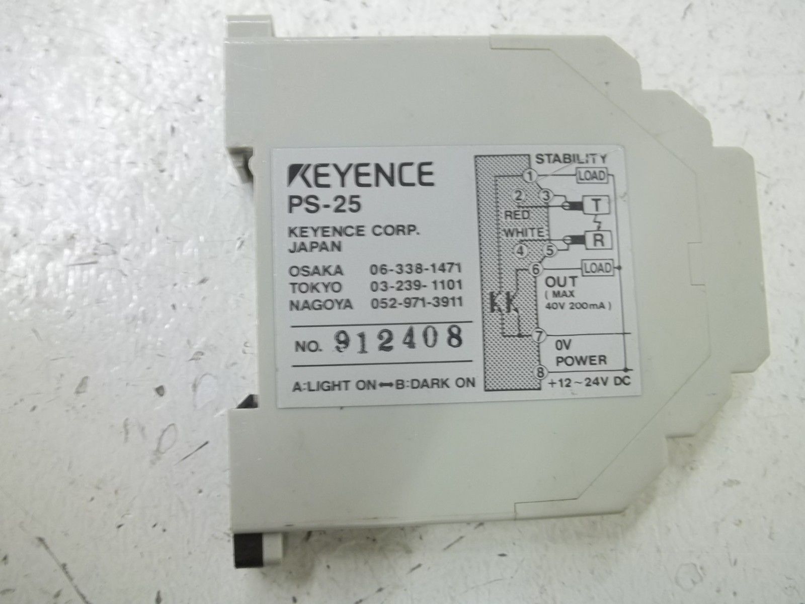 KEYENCE PS-25 PHOTOELECTRIC SWITCH UNMP