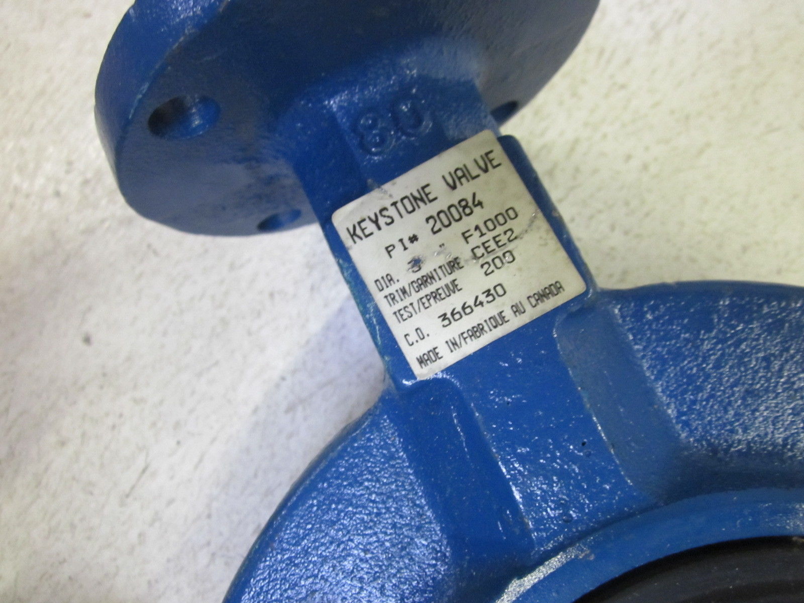 KEYSTONE VALVE 20084 FLANGED BUTTERFLY UNMP