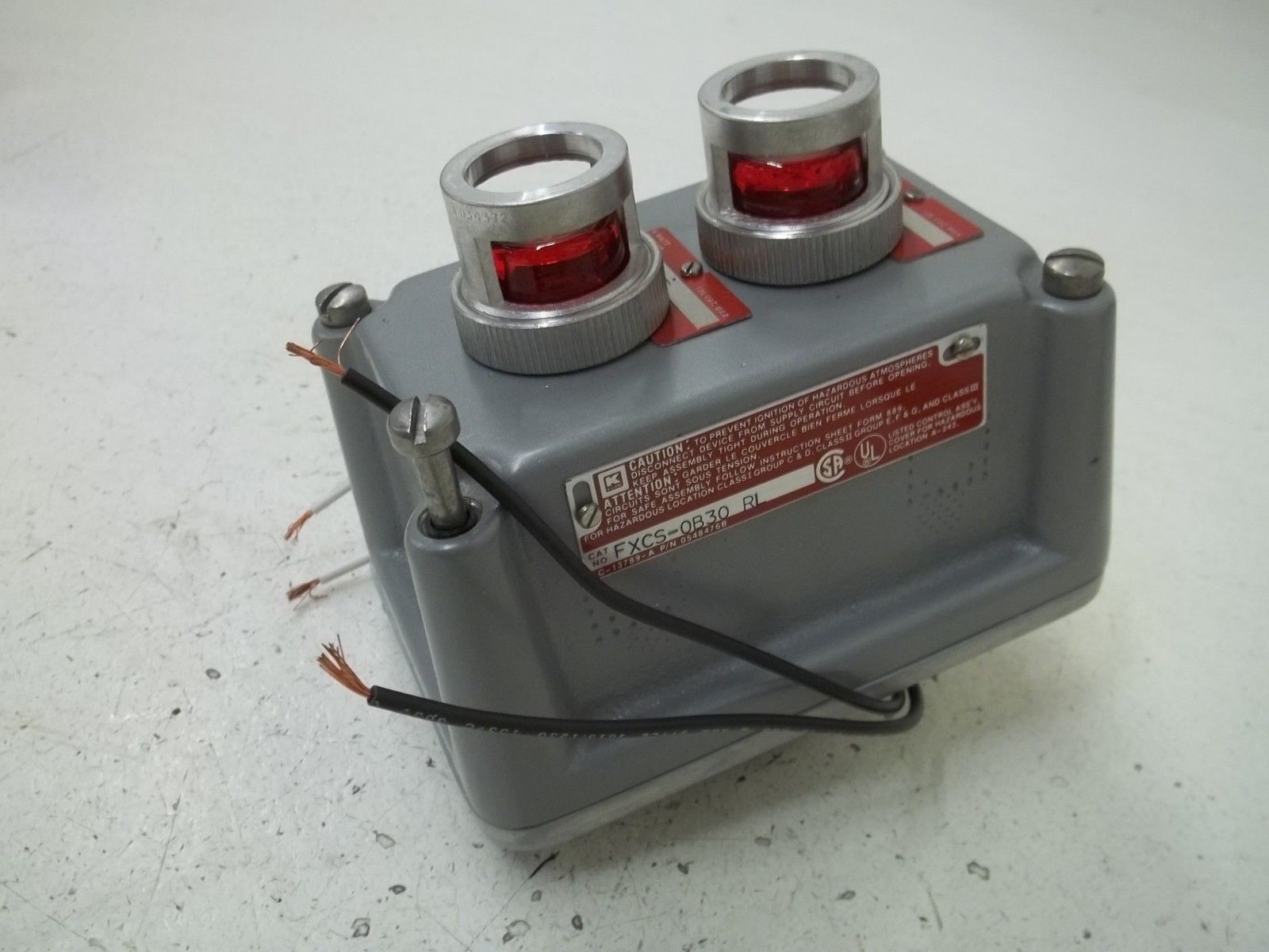 KILLARK FXCS-0B30-RL DOUBLE PILOT LIGHT CONTROL STATION RED LENS NSMP