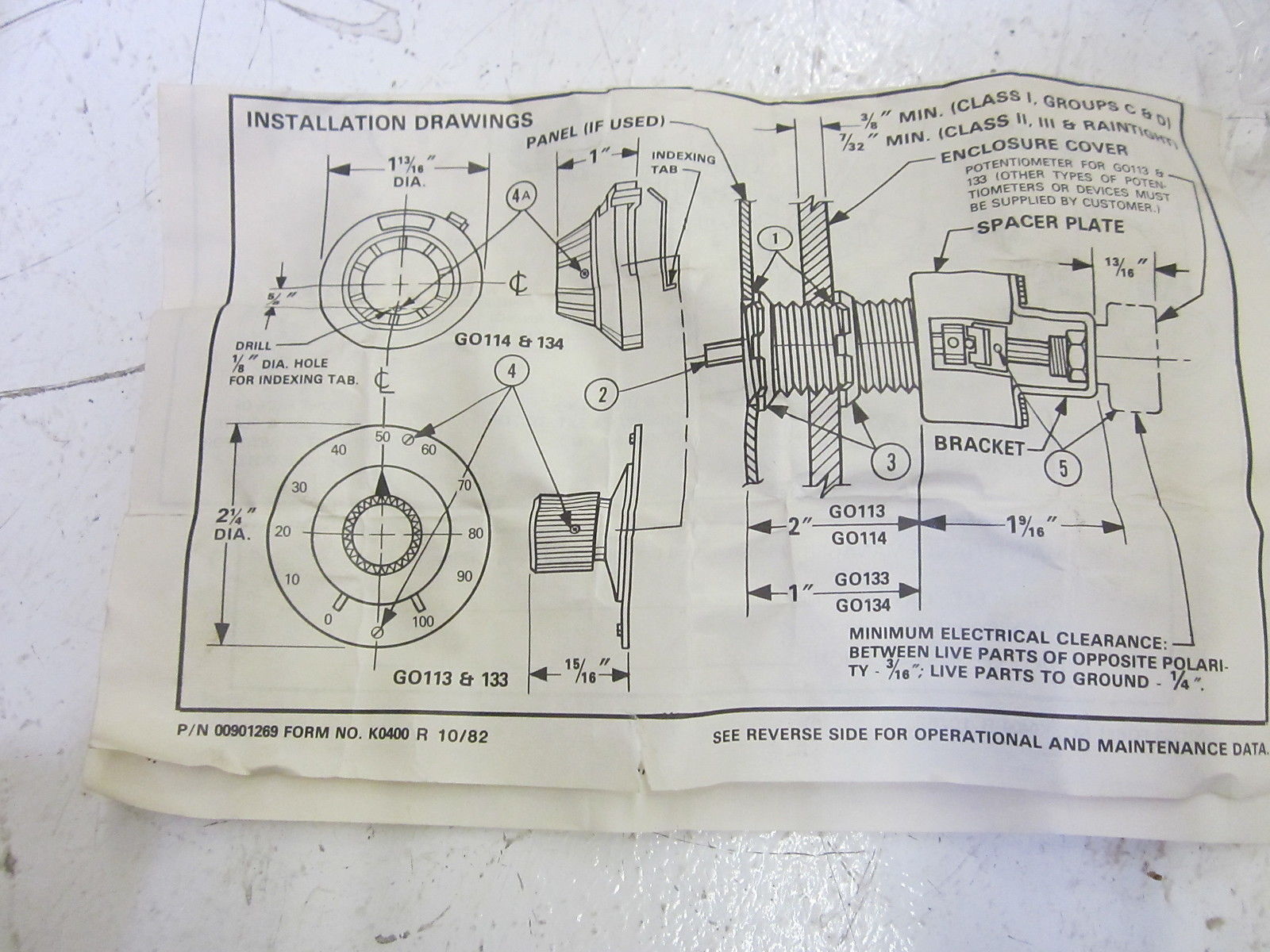 KILLARK GO-114 RHEOSTAT *NEW IN BOX*