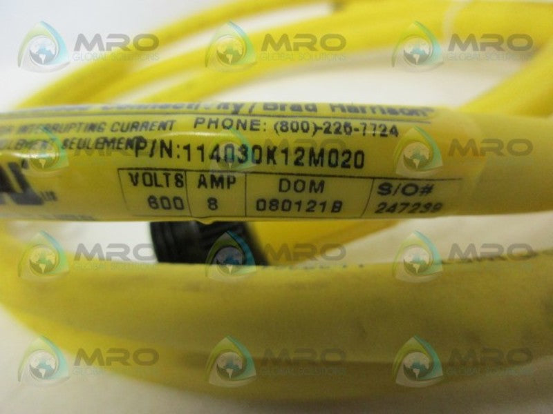 DANIEL WOODHEAD 114030K12M020 4P MALE/FEMALE STRAIGHT *NEW NO BOX*