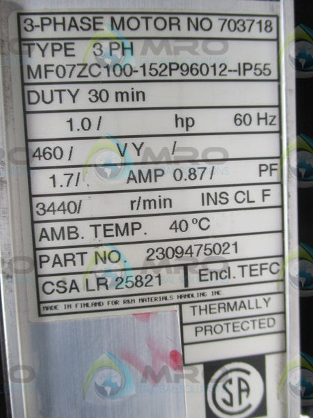 SERVO MOTOR MF07ZC100-152P96012-IP55  NSNP