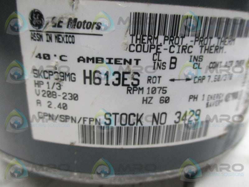 GENERAL ELECTRIC 5KCP39MG PUMP MOTOR  UNMP