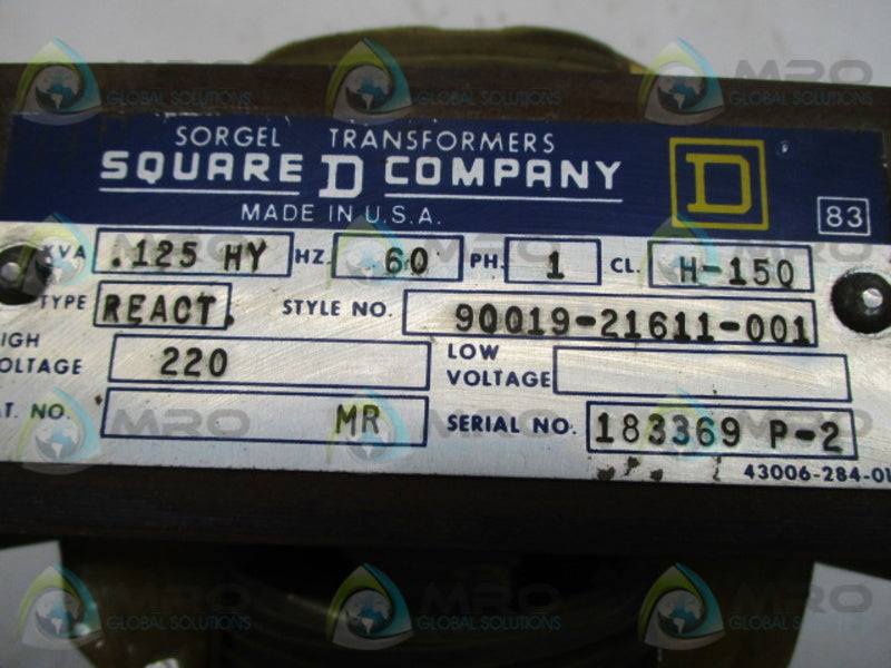 SQUARE D 90019-21611-001 TRANSFORMER  UNMP