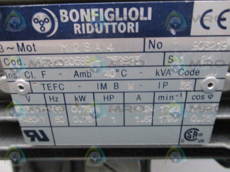 BONFIGLIOLI 8E35020568-752623 230/480V 1.62/3.24A NSNP